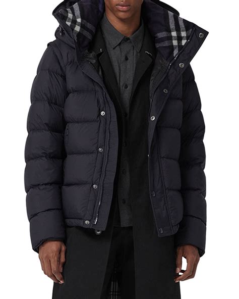 mens burberry puffer|Burberry overcoat men's.